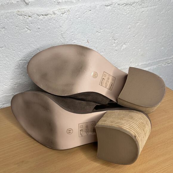 Sole Society Women's Suede Peep-Toe Ankle Jagger Booties Dark Taupe Size 11 - Picture 6 of 9